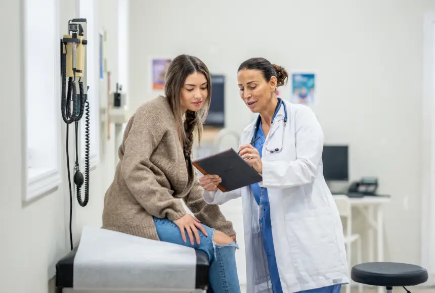 patient on table at the urgent care
